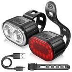 Sport si Outdoor - Ciclism - Accesorii pentru biciclete - Lumini biciclete - Set Lumini Bicicleta, Far si Stop LED,Negru - Negru - Infinity.ro