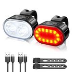 Sport si Outdoor - Ciclism - Accesorii pentru biciclete - Lumini biciclete - Set Lumini Bicicleta, Far si Stop LED,Negru - Negru - Infinity.ro