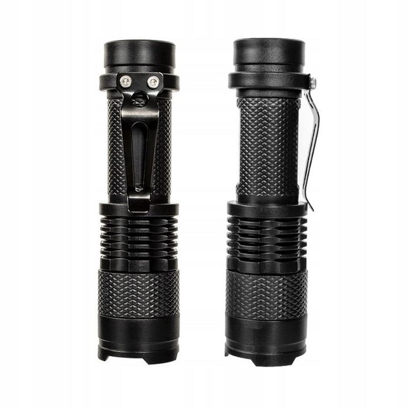 Sport si Outdoor - Camping - Articole solare camping - Lampi si lanterne camping - Set 4 Lanterne Tactice LED, Reincarcabile USB, Focus Ajustabil - Negru - Infinity.ro