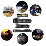 Sport si Outdoor - Camping - Articole solare camping - Lampi si lanterne camping - Set 4 Lanterne Tactice LED, Reincarcabile USB, Focus Ajustabil - Negru - Infinity.ro