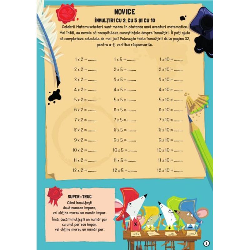 Carti si Birotica - Carti - Manuale si auxiliare scolare - Culegeri auxiliare - Matemuschetarii. Dezleaga misterele inmultirii, Jonny Leighton - Infinity.ro