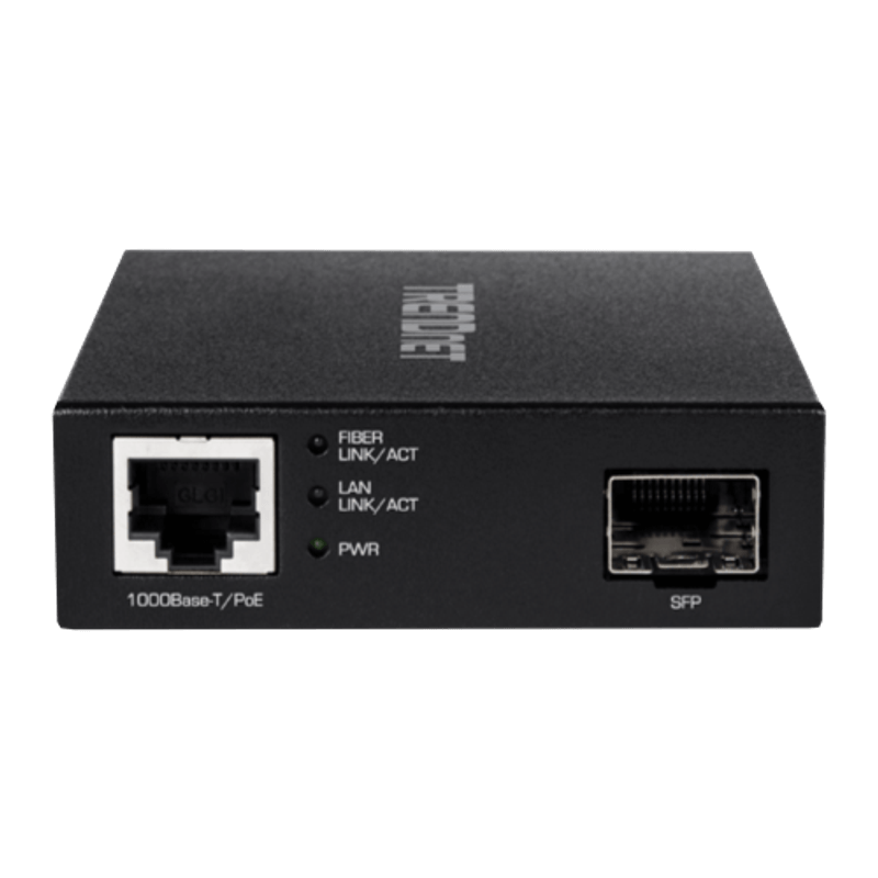 PC, gaming si accesorii - Retelistica - Wireless - Antene retelistica si accesorii - Mediaconvertor POE Gigabit - SFP fibra optica - TRENDnet TFC-PGSFP - Infinity.ro