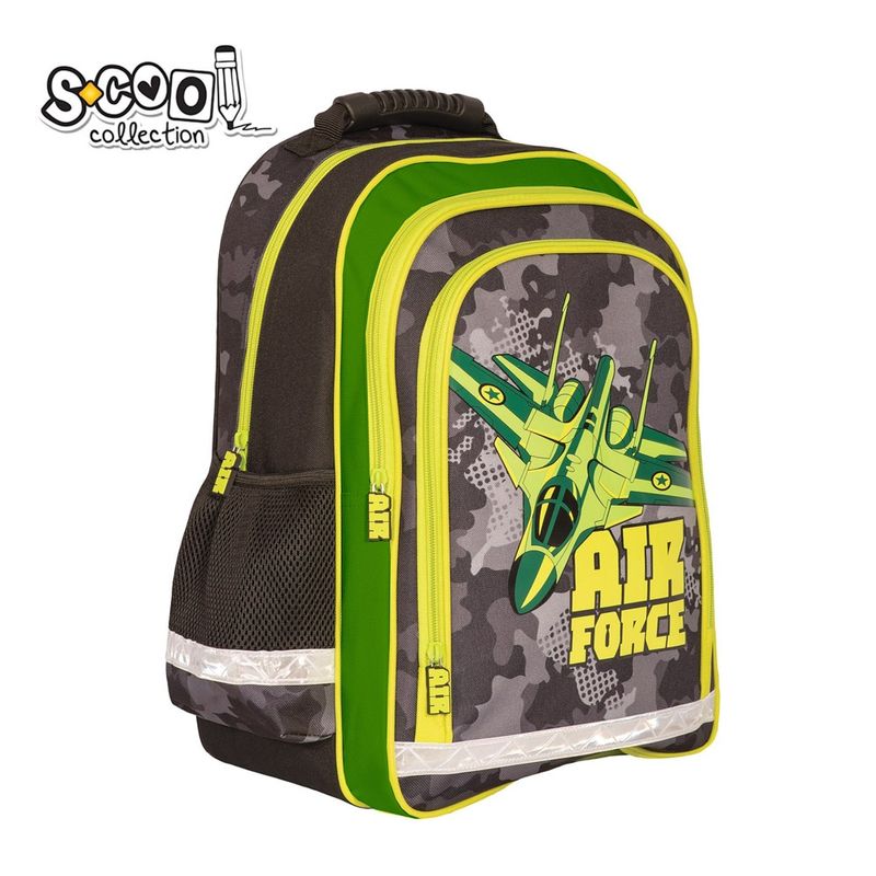Carti si Birotica - Rechizite - Rucsacuri si genti scolare - Ghiozdan ergonomic AIR FORCE, 40.5 x 29 x 13.5 cm - S-COOL - Infinity.ro