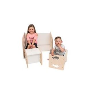 Set Montessori masa si doua scaune cu masinute, 7Toys