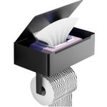 Casa si Gradina - Sanitare - Suporturi si accesorii baie - Suporturi baie - Suport hartie igienica cu raft depozitare servetele umede si raft pentru telefon - 14.5 x 20.5 x 12 cm - Infinity.ro