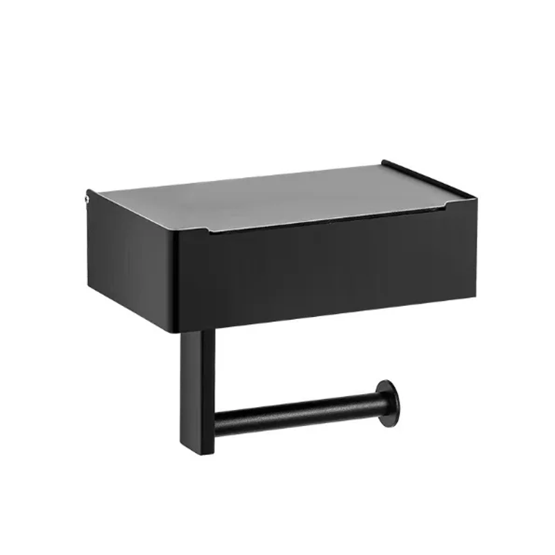 Casa si Gradina - Sanitare - Suporturi si accesorii baie - Suporturi baie - Suport hartie igienica cu raft depozitare servetele umede si raft pentru telefon - 14.5 x 20.5 x 12 cm - Infinity.ro