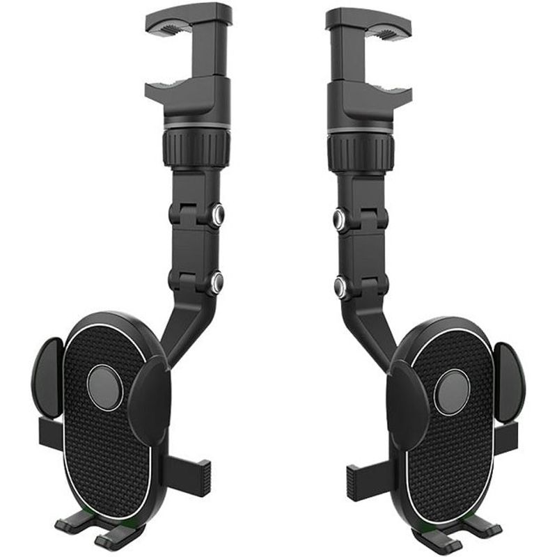 Laptop, Telefoane si Tablete - Telefoane mobile si accesorii - Accesorii Telefoane - Alte accesorii telefoane - Suport auto pentru telefon cu prindere la oglinda retrovizoare 360 grade - Negru - Infinity.ro