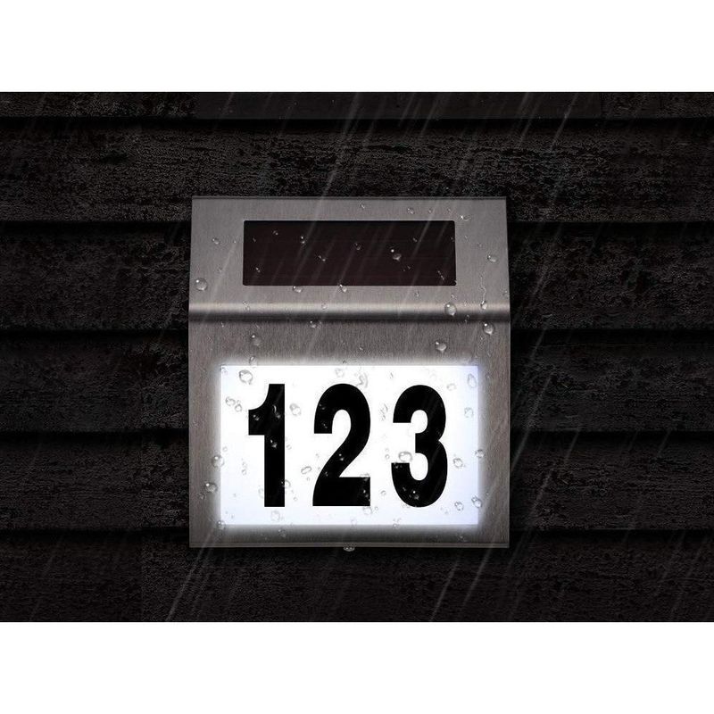 Casa si Gradina - Decoratiuni - Obiecte decorative - Accesorii decorative - Numar de casa LED cu incarcare solara, Design Modern, Gri - 200 x 150 x 100 - Infinity.ro