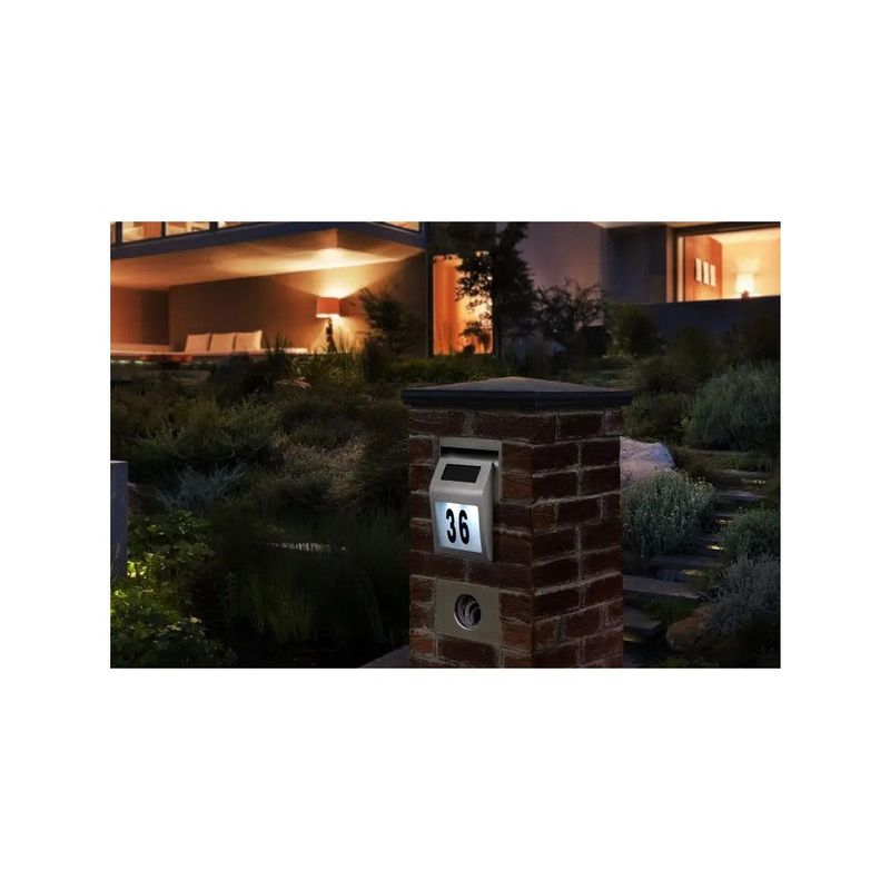 Casa si Gradina - Decoratiuni - Obiecte decorative - Accesorii decorative - Numar de casa LED cu incarcare solara, Design Modern, Gri - 200 x 150 x 100 - Infinity.ro