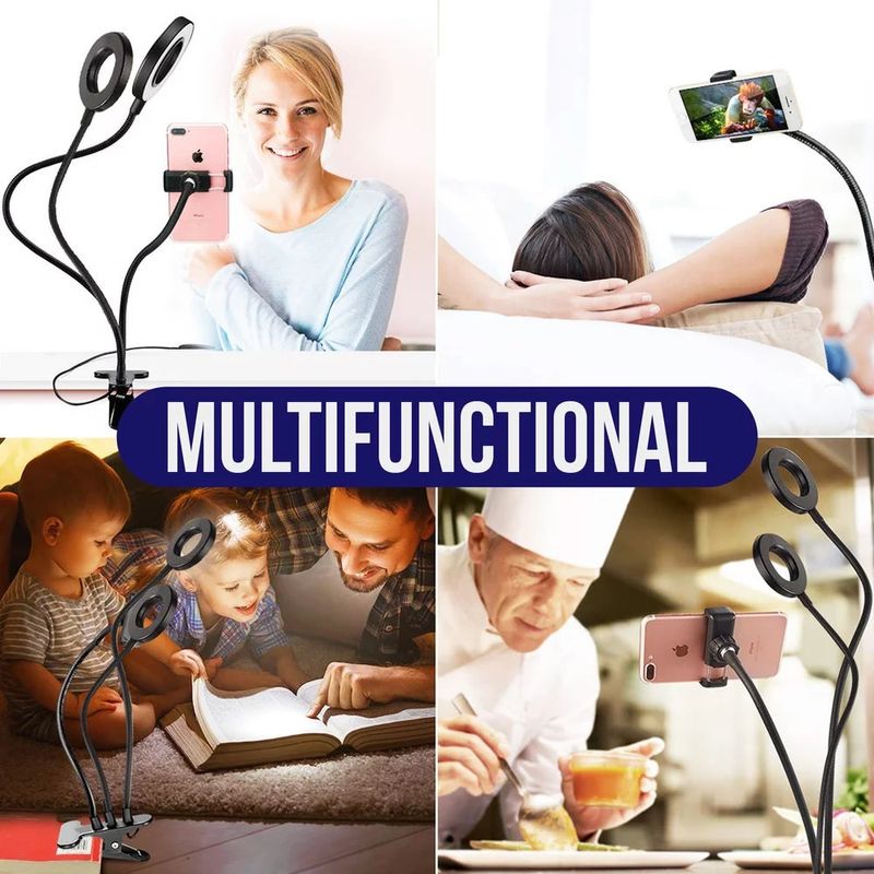 Casa si Gradina - Corpuri si surse de iluminat - Veioze si lampi - Veioze - Lampa de birou LED Selfie Ring Profesionala cu Telecomanda - Negru - Infinity.ro