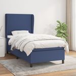 Casa si Gradina - Mobilier - Paturi si accesorii - Paturi - Pat box spring cu saltea, albastru, 80x200 cm, textil - Infinity.ro