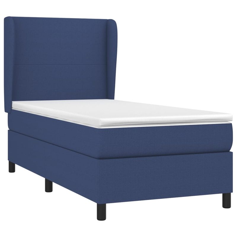 Casa si Gradina - Mobilier - Paturi si accesorii - Paturi - Pat box spring cu saltea, albastru, 80x200 cm, textil - Infinity.ro