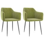 Casa si Gradina - Mobilier - Scaune si fotolii - Scaune - Scaune de bucatarie, 2 buc., verde deschis, catifea - Infinity.ro