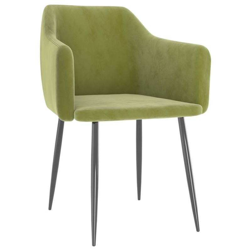 Casa si Gradina - Mobilier - Scaune si fotolii - Scaune - Scaune de bucatarie, 2 buc., verde deschis, catifea - Infinity.ro