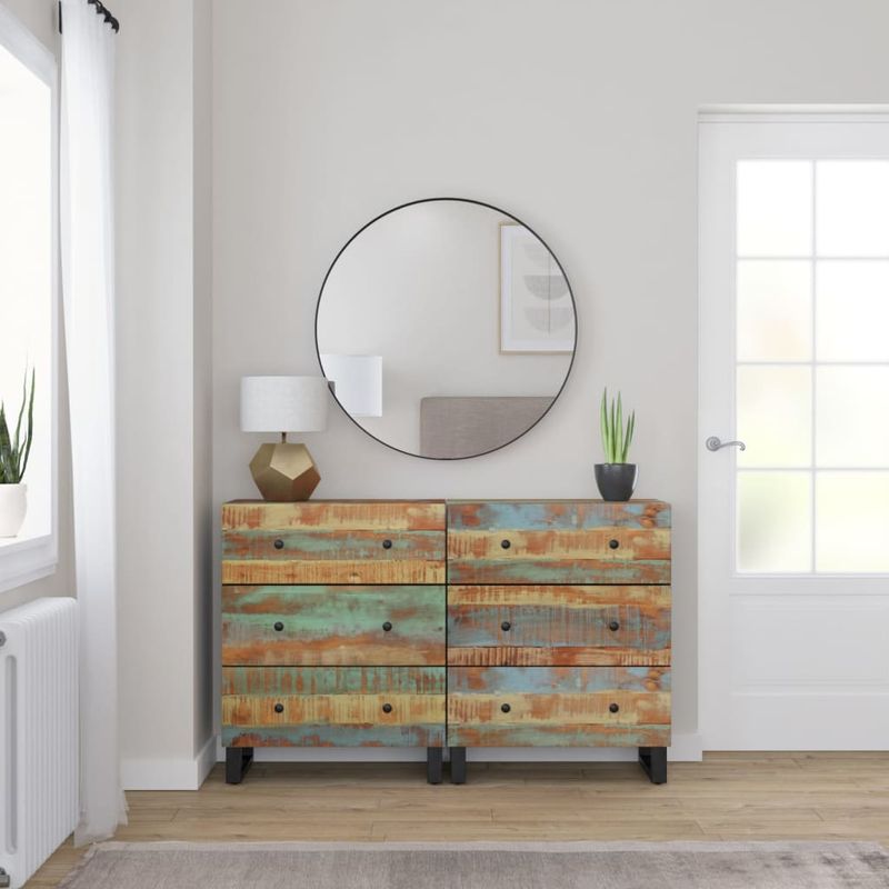Casa si Gradina - Mobilier - Comode si corpuri - Comode - Servante, 2 buc., 60x33x75 cm, lemn masiv reciclat - Infinity.ro