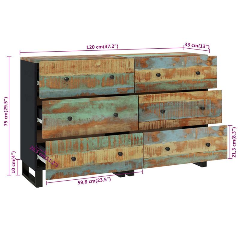 Casa si Gradina - Mobilier - Comode si corpuri - Comode - Servante, 2 buc., 60x33x75 cm, lemn masiv reciclat - Infinity.ro