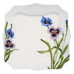 Casa si Gradina - Corpuri si surse de iluminat - Plafoniere, aplice si spoturi - Set 6 farfurii, patrate, albe, opal, adanci, 22cm, decor floral - Infinity.ro