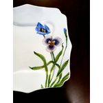 Casa si Gradina - Corpuri si surse de iluminat - Plafoniere, aplice si spoturi - Set 6 farfurii, patrate, albe, opal, adanci, 22cm, decor floral - Infinity.ro