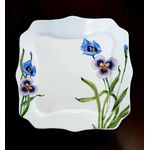 Casa si Gradina - Corpuri si surse de iluminat - Plafoniere, aplice si spoturi - Set 6 farfurii, patrate, albe, opal, adanci, 22cm, decor floral - Infinity.ro