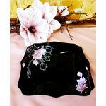 Casa si Gradina - Corpuri si surse de iluminat - Plafoniere, aplice si spoturi - Set 6 farfurii, negre, patrate, opal, adanci, 22cm, imprimeu floral magnolie - Infinity.ro