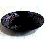 Casa si Gradina - Bucatarie si vesela - Vesela si tacamuri - Farfurii si boluri - Set 6 farfurii, negre, opal, adanci, 22cm, decor floral mov - Infinity.ro