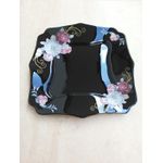 Casa si Gradina - Corpuri si surse de iluminat - Plafoniere, aplice si spoturi - Set 6 farfurii, negre, intinse mari, patrate, opal, adanci, 25cm, decor floral trandafiri - Infinity.ro