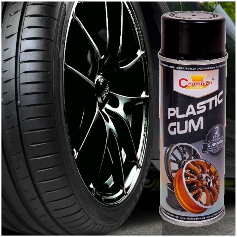 Auto si Moto - Piese auto si accesorii - Caroserie - Vopsele auto si accesorii - Spray Vopsea Cauciucata pentru Jante, culoare neagra, 400ml, Champion Color - Infinity.ro