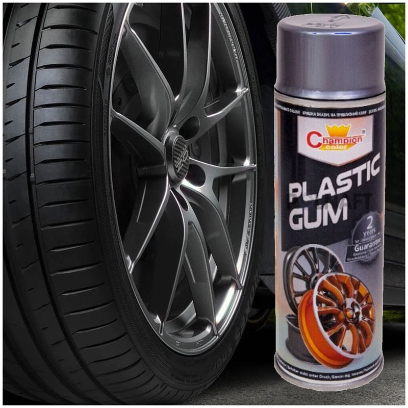 Auto si Moto - Piese auto si accesorii - Caroserie - Vopsele auto si accesorii - Spray Vopsea Cauciucata pentru Jante, culoare argintiu, 400ml, Champion Color - Infinity.ro