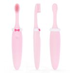 Ingrijire personala si Cosmetice - Igiena dentara - Periute de dinti clasice - Periuta de dinti, din silicon, pentru copii, model cu papion, BPA free, roz - Infinity.ro