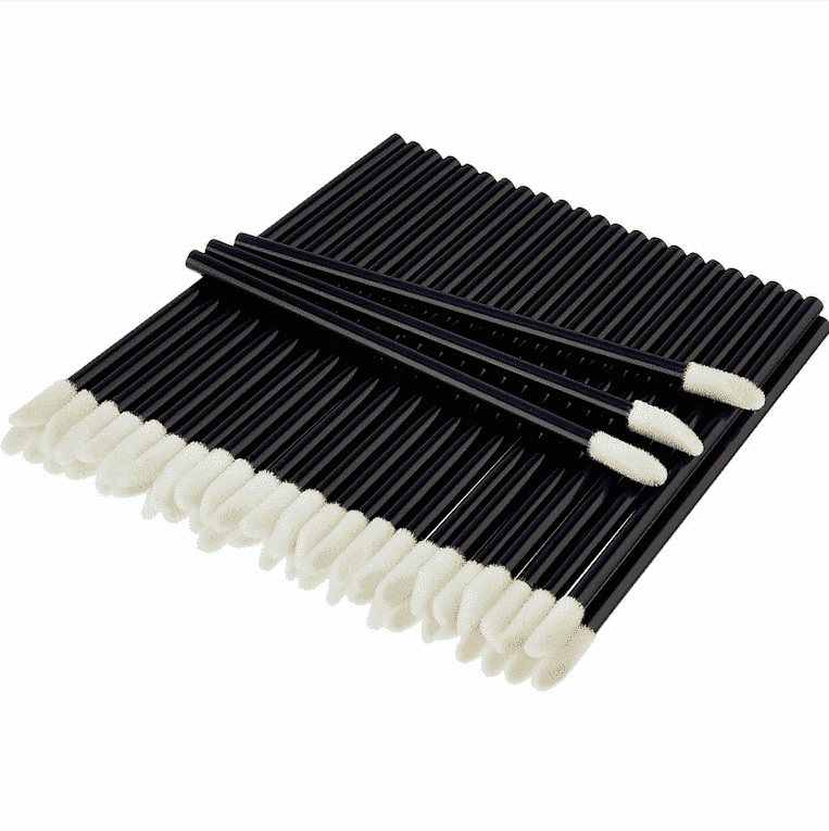 Aplicatoare pentru gene si buze, cu microfibre, 50 bucati