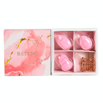 Ingrijire personala si Cosmetice - Machiaj - Aplicatoare si pensule machiaj - Burete pentru machiaj, set 3 bucati, suport metalic, roz, multicolor - Infinity.ro