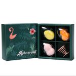 Ingrijire personala si Cosmetice - Machiaj - Aplicatoare si pensule machiaj - Burete pentru machiaj, set 3 bucati, suport metalic, verde, multicolor - Infinity.ro