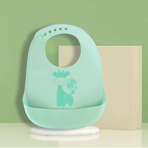 Bavetica pentru bebelusi, flexibila, din silicon, ajustabila, verde
