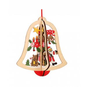 Decoratiune de Craciun, ornamente, din lemn, clopotel