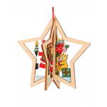 Casa si Gradina - Decoratiuni - Decoratiuni de sezon - Decoratiune de Craciun, ornamente, din lemn, steluta 3D - Infinity.ro