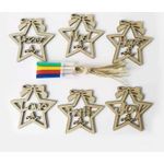 Casa si Gradina - Decoratiuni - Decoratiuni de sezon - Decoratiuni Craciun din Lemn, set 6 bucati, steluta - Infinity.ro