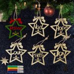Casa si Gradina - Decoratiuni - Decoratiuni de sezon - Decoratiuni Craciun din Lemn, set 6 bucati, steluta - Infinity.ro