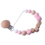 Jucarii, Copii si Bebe - Hrana si alaptare - Biberoane, suzete si accesorii hranire - Suzete si accesorii - Lant pentru suport suzeta bebelusi, clips, roz - Infinity.ro