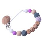 Jucarii, Copii si Bebe - Hrana si alaptare - Biberoane, suzete si accesorii hranire - Suzete si accesorii - Lant suport pentru suzeta bebelusi, clips, mov - Infinity.ro