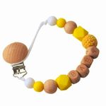 Jucarii, Copii si Bebe - Hrana si alaptare - Biberoane, suzete si accesorii hranire - Suzete si accesorii - Lant suport pentru suzeta bebelusi, clips, galben - Infinity.ro