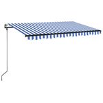 Casa si Gradina - Gradina si terasa - Umbrele si pavilioane - Umbrele - Copertina retractabila automat, albastru si alb, 450x350 cm - Infinity.ro