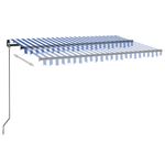 Casa si Gradina - Gradina si terasa - Umbrele si pavilioane - Umbrele - Copertina retractabila automat, albastru si alb, 450x350 cm - Infinity.ro