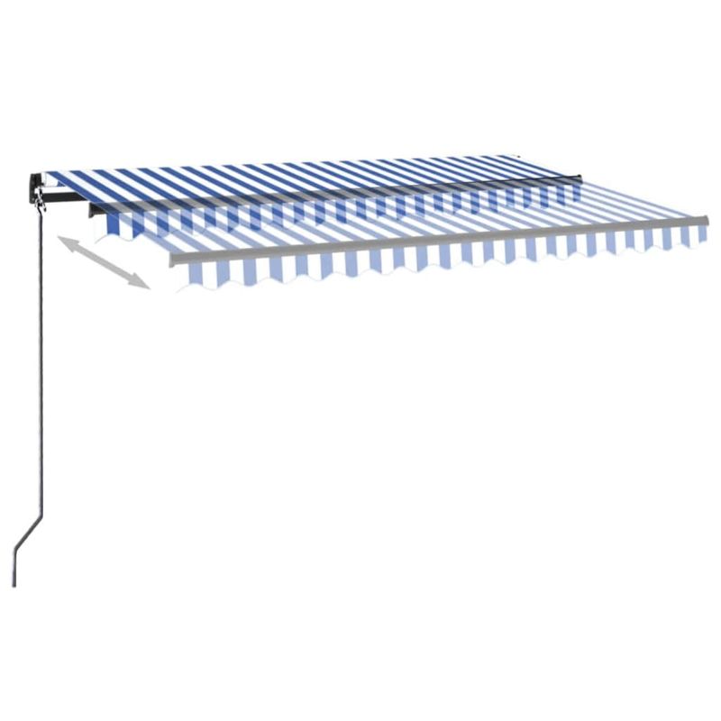 Casa si Gradina - Gradina si terasa - Umbrele si pavilioane - Umbrele - Copertina retractabila automat, albastru si alb, 450x350 cm - Infinity.ro