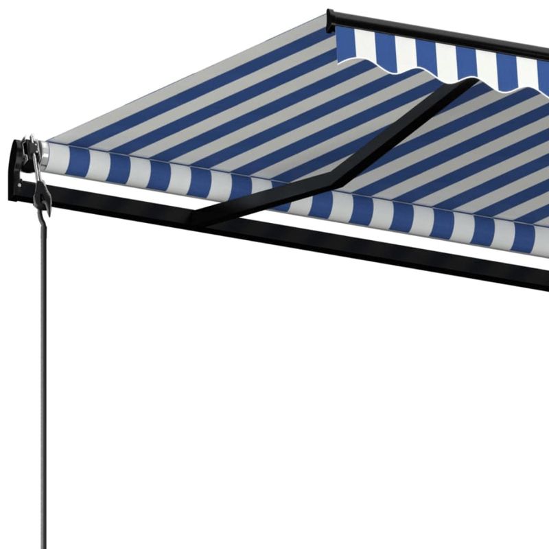 Casa si Gradina - Gradina si terasa - Umbrele si pavilioane - Umbrele - Copertina retractabila automat, albastru si alb, 450x350 cm - Infinity.ro