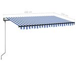 Casa si Gradina - Gradina si terasa - Umbrele si pavilioane - Umbrele - Copertina retractabila automat, albastru si alb, 450x350 cm - Infinity.ro