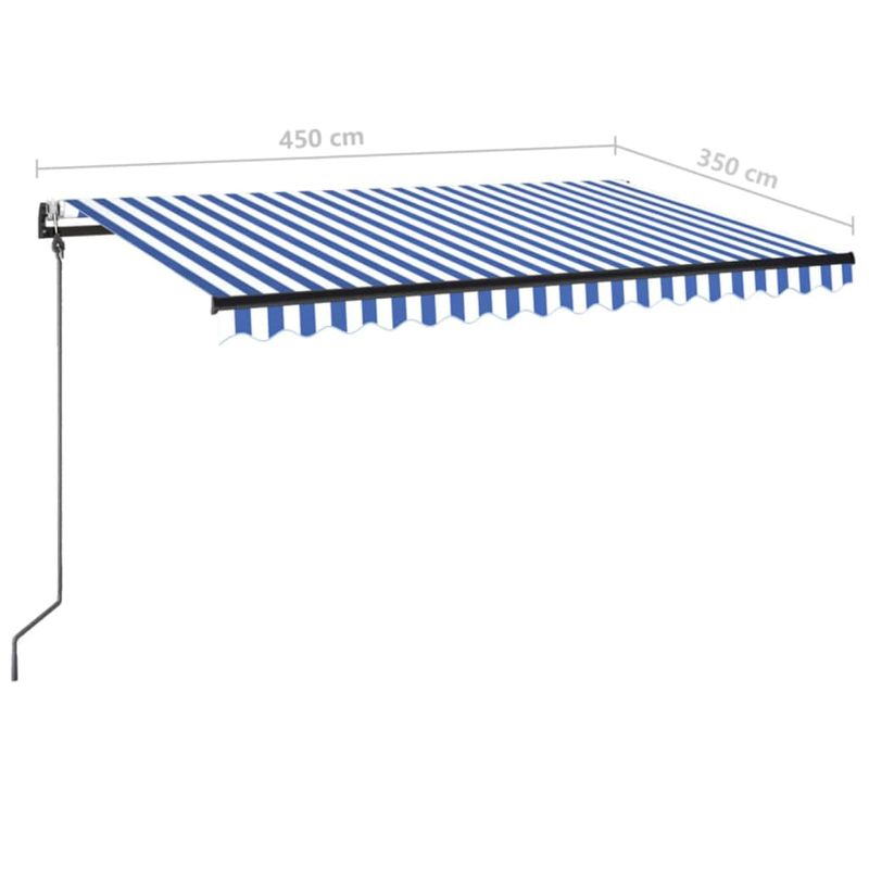 Casa si Gradina - Gradina si terasa - Umbrele si pavilioane - Umbrele - Copertina retractabila automat, albastru si alb, 450x350 cm - Infinity.ro