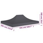 Casa si Gradina - Gradina si terasa - Umbrele si pavilioane - Pavilioane - Acoperis cort de petrecere, antracit, 4,5 x 3 m, 270 g/m² - Infinity.ro