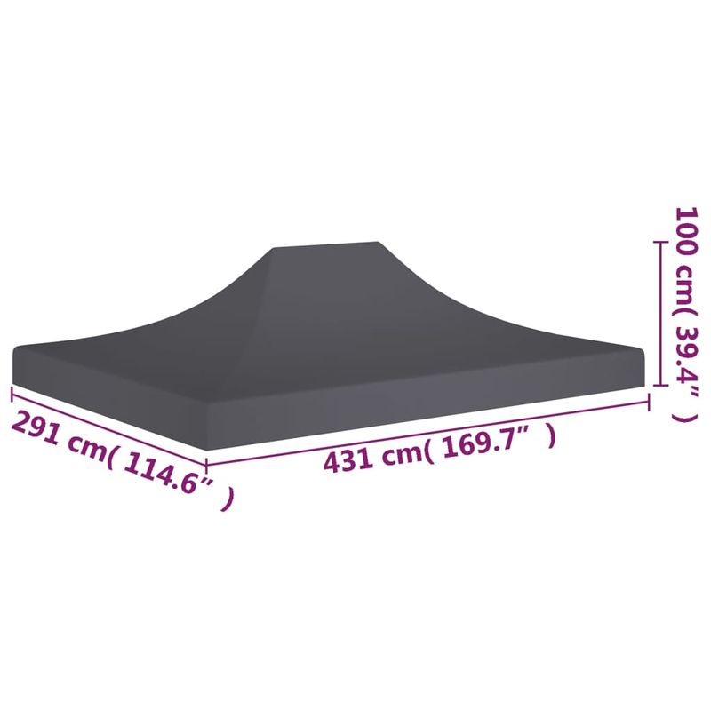 Casa si Gradina - Gradina si terasa - Umbrele si pavilioane - Pavilioane - Acoperis cort de petrecere, antracit, 4,5 x 3 m, 270 g/m² - Infinity.ro