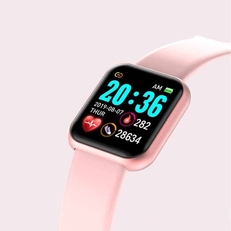 Fashion, accesorii si bijuterii - Femei - Bijuterii femei - Ceasuri femei - Ceas Smartwatch, fitness tracker, Waterproof, cu bluetooth, Dama, Roz - Infinity.ro