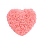 Casa si Gradina - Decoratiuni - Obiecte decorative - Plante artificiale - Inima din trandafiri, de spuma, Rose Heart, Valentine's Day, roz somon, 25cm - Infinity.ro